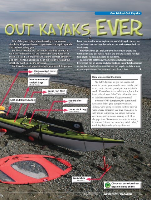 Tricked out kayaks Hitting the water - Wavelength Paddling Magazine