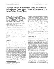 Ecosystem controls of juvenile pink salmon - MARINE BIOLOGY at ...