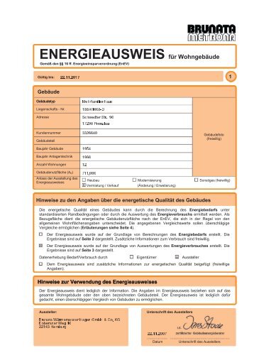 ENERGIEAUSWEIS fÃ¼r WohngebÃ¤ude - Wohnbau Prenzlau