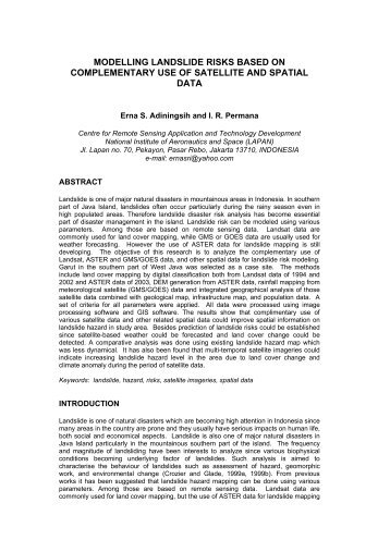 Remote Sensing Applications I - Inter Islamic Network on Space ...