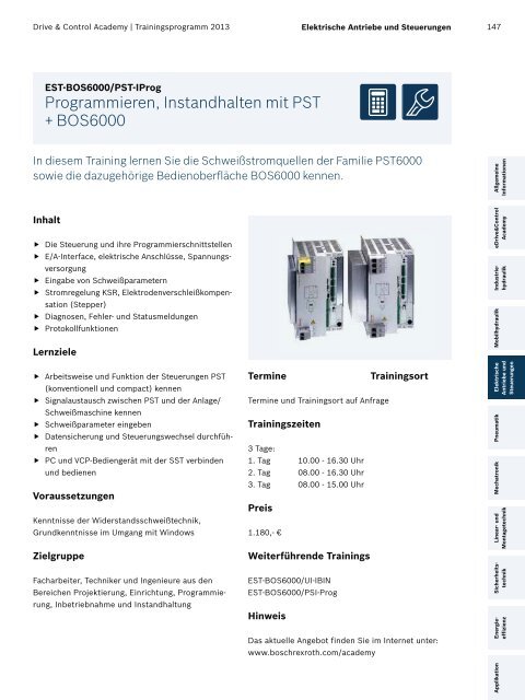 Das Trainingsprogramm 2013 von Rexroth - Bosch Rexroth