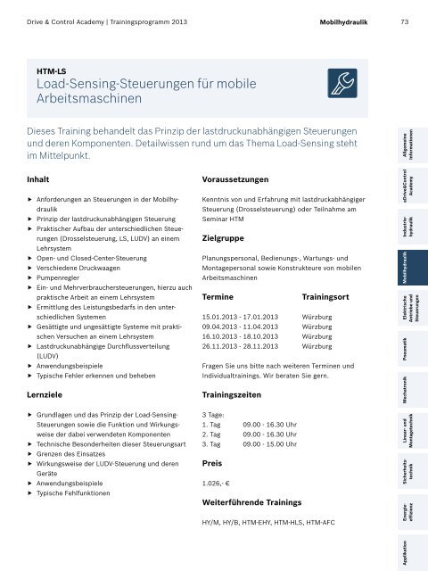 Das Trainingsprogramm 2013 von Rexroth - Bosch Rexroth