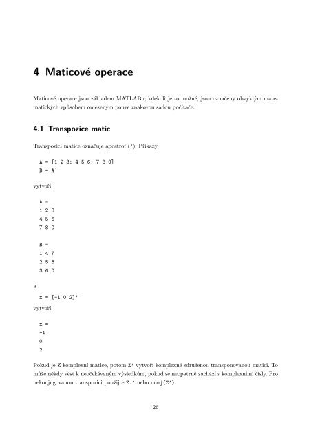 MATLAB Díl I. – Práce s programem