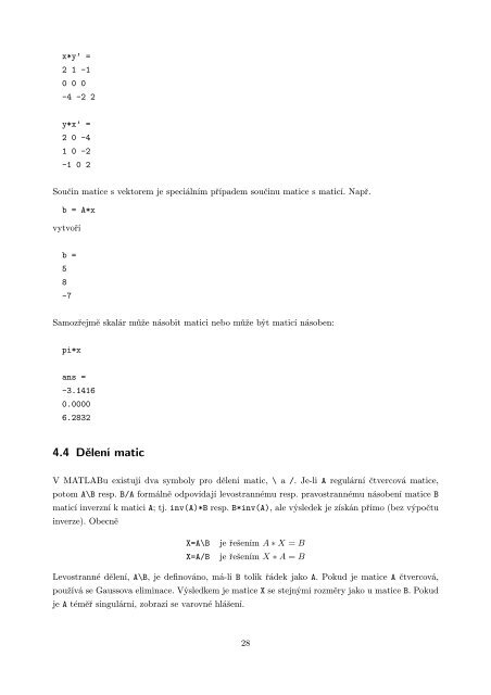 MATLAB Díl I. – Práce s programem