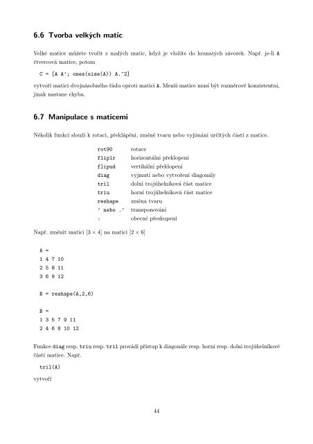 MATLAB Díl I. – Práce s programem