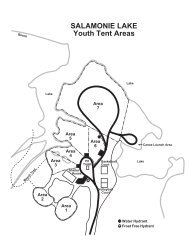 SALAMONIE LAKE Youth Tent Areas - Indiana Outfitters