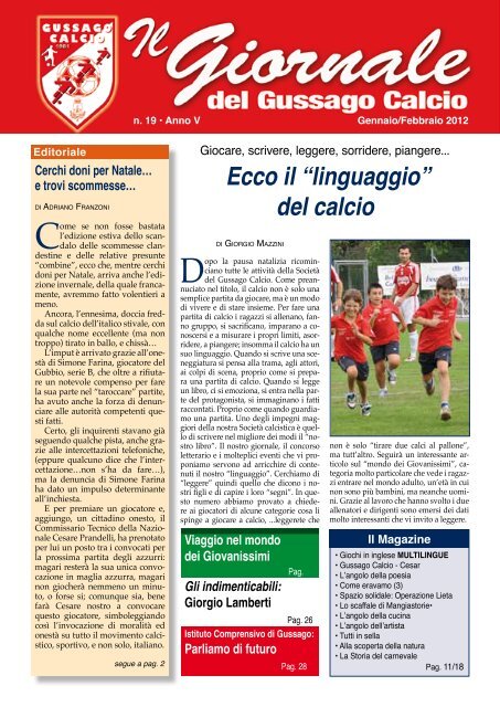 GIORNALE n. 19 - gussago calcio