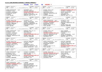 Calendario PULCINI a 6 9 anni - gussago calcio