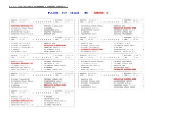 Calendario PULCINI a 7 10 anni Girone " G " - gussago calcio