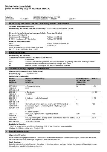 Sicherheitsdatenblatt DE - Schenker & STC