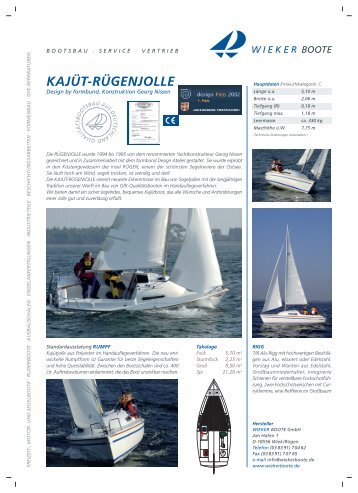kajÃ¼t-rÃ¼genjolle - Wieker Boote GmbH