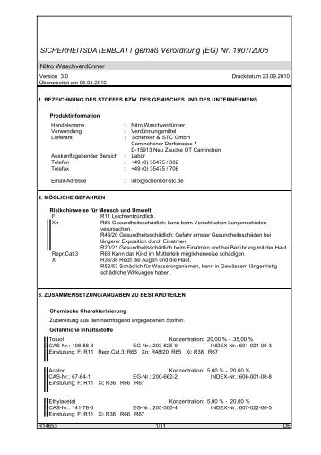 Sicherheitsdatenblatt DE - Schenker & STC