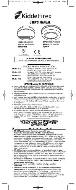 firex smoke alarm 4973 optical detector  