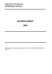 KANTON THURGAU GEMEINDE WÄNGI BAUREGLEMENT 2002