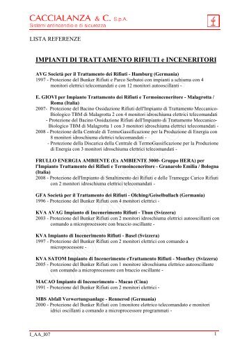 Impianti di Trattamento e Smaltimento Rifiuti (pdf) - Caccialanza & C.