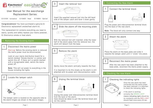 2 User Manual for the easichange Replacement Series: 1 ... - Safelincs