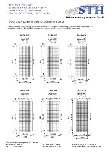 zum Lagermatten-Programm - StH Stahlverarbeitung Hoffmann GmbH