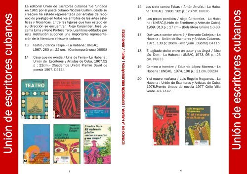 EDITADO EN LA HABANA - Instituto Cervantes de TÃ¡nger