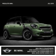 Preisliste mini. NOVEMBER 2013 mini one / D Countryman ... - Mini.ch