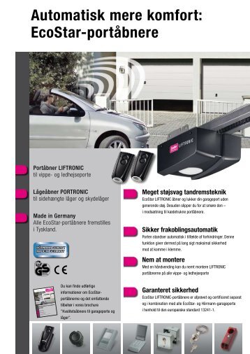 Automatisk mere komfort: EcoStar-portÃ¥bnere - ecostar.de