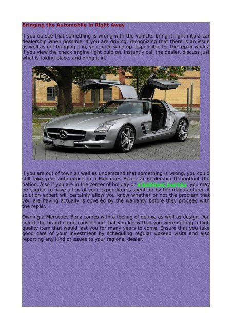 Mercedes Benz - Keeping Your Guarantee