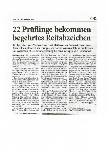 Presseartikel der Aachener Zeitung vom 14.10.2008 - Rv ...