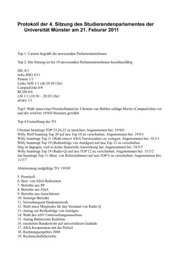 Protokoll der 4. Sitzung des ... - RCDS MÃ¼nster