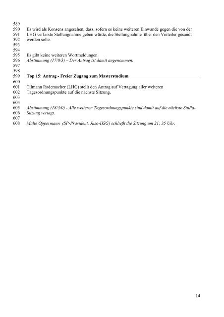 Protokoll 10. Sitzung 54. SP - RCDS MÃ¼nster