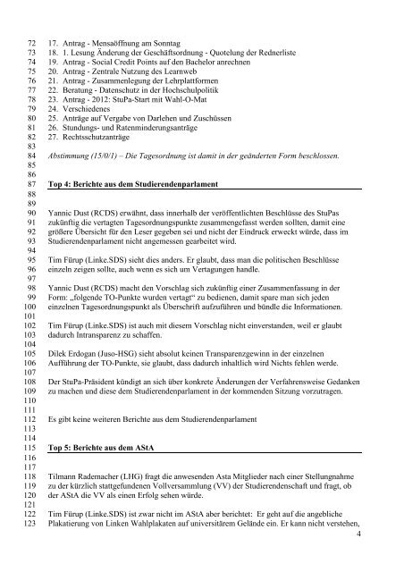 Protokoll 10. Sitzung 54. SP - RCDS MÃ¼nster