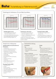 Kurzanleitung zur Patientenauswahl - Cochlear Baha