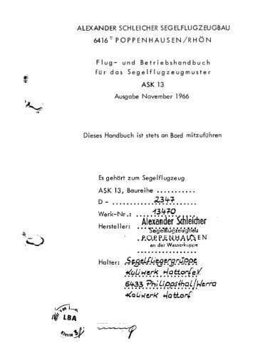 Flug und Betriebshandbuch - Flugsportzentrum Tirol