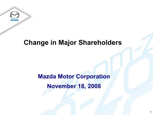 Change in Major Shareholders - Mazda
