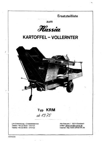 Ersatzteilliste Kartoffelvollernter KRM ab 1975 als PDF zum ...