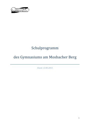 Schulprogramm des Gymnasiums am Mosbacher Berg