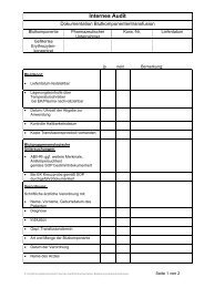 Internes Audit Erythrozytenkonzentrat (2009) - Transfusionspraxis