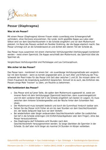 Pessar (Diaphragma) - Kirschbaum-gynaekologie.de