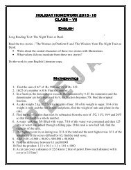 HOLIDAY HOMEWORK 2013-14 CLASS – VII ... - Apeejay School