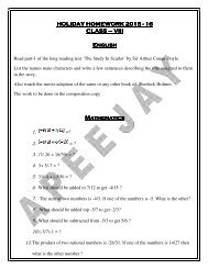 HOLIDAY HOMEWORK CLASS – VIII English ... - Apeejay School