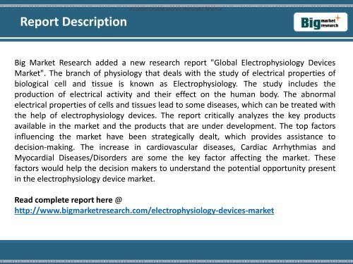 Global Electrophysiology Devices Market (Types and Geography) 2013-2020