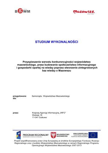 Studium wykonalnoÅci Projekt BW - Departament Geodezji i Kartografii