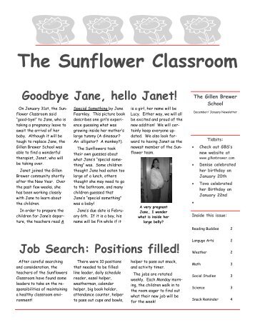 The Sunflower Classroom - The Gillen Brewer School