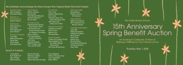 15th Anniversary Spring Benefit Auction - The Gillen Brewer School