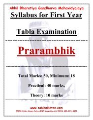 ABGMV Syllabus Prarambhik - of Tabla Niketan