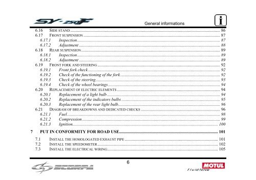 SY250F General Service - Scorpa