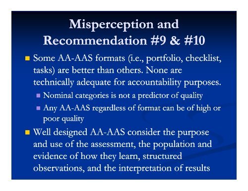 What do we know and what are we learning about alternate ... - NAAC