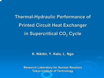 Thermal-Hydraulic Performance of Printed Circuit Heat Exchanger in ...