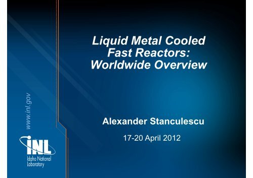 Liquid Metal Cooled Fast Reactors: Worldwide Overview Worldwide ...