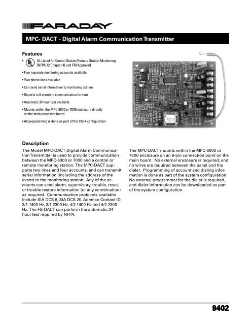 MPC- DACT - Digital Alarm Communication Transmitter - Faraday