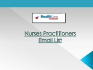 Drive personalized b2b multichannel campaigns for improved ROI and response with our nurses practitioners email lists