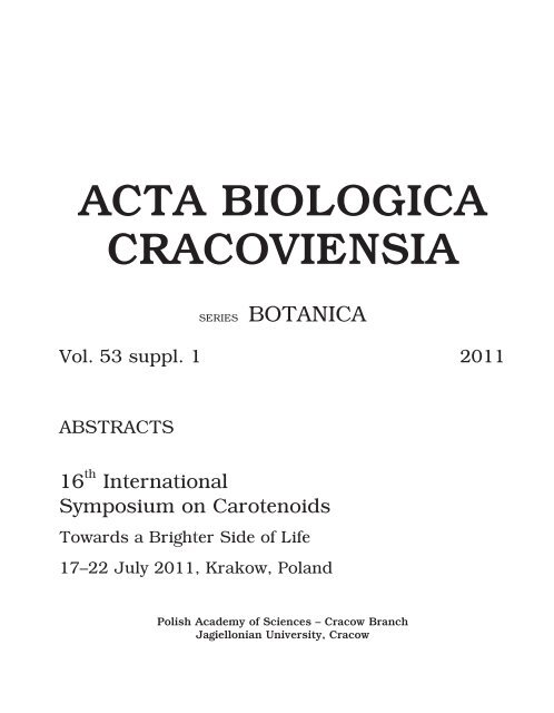 ACTA BIOLOGICA CRACOVIENSIA